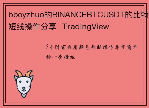 bboyzhuo的BINANCEBTCUSDT的比特币短线操作分享  TradingView