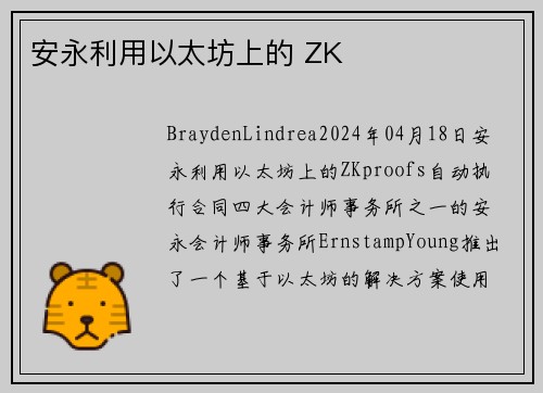 安永利用以太坊上的 ZK
